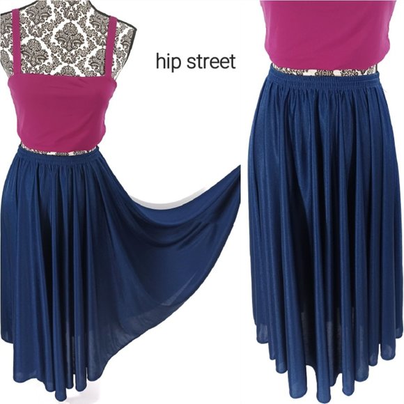 Source Unknown Dresses & Skirts - Shiny Stretch Knit Circle Swing Skirt S/M